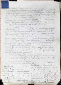 Example Quaker Marriage Certificate Marriage_Hardy_Waddington_1827_Leeds_1of2